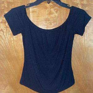 Black off the shoulder top, size small
